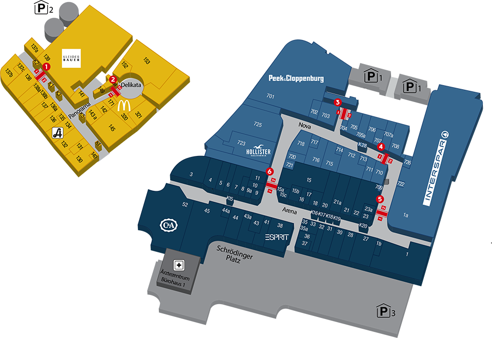 Lageplan Donau Zentrum Erdgeschoß