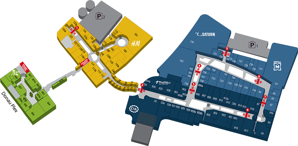 Lageplan Donau Zentrum Erdgeschoß